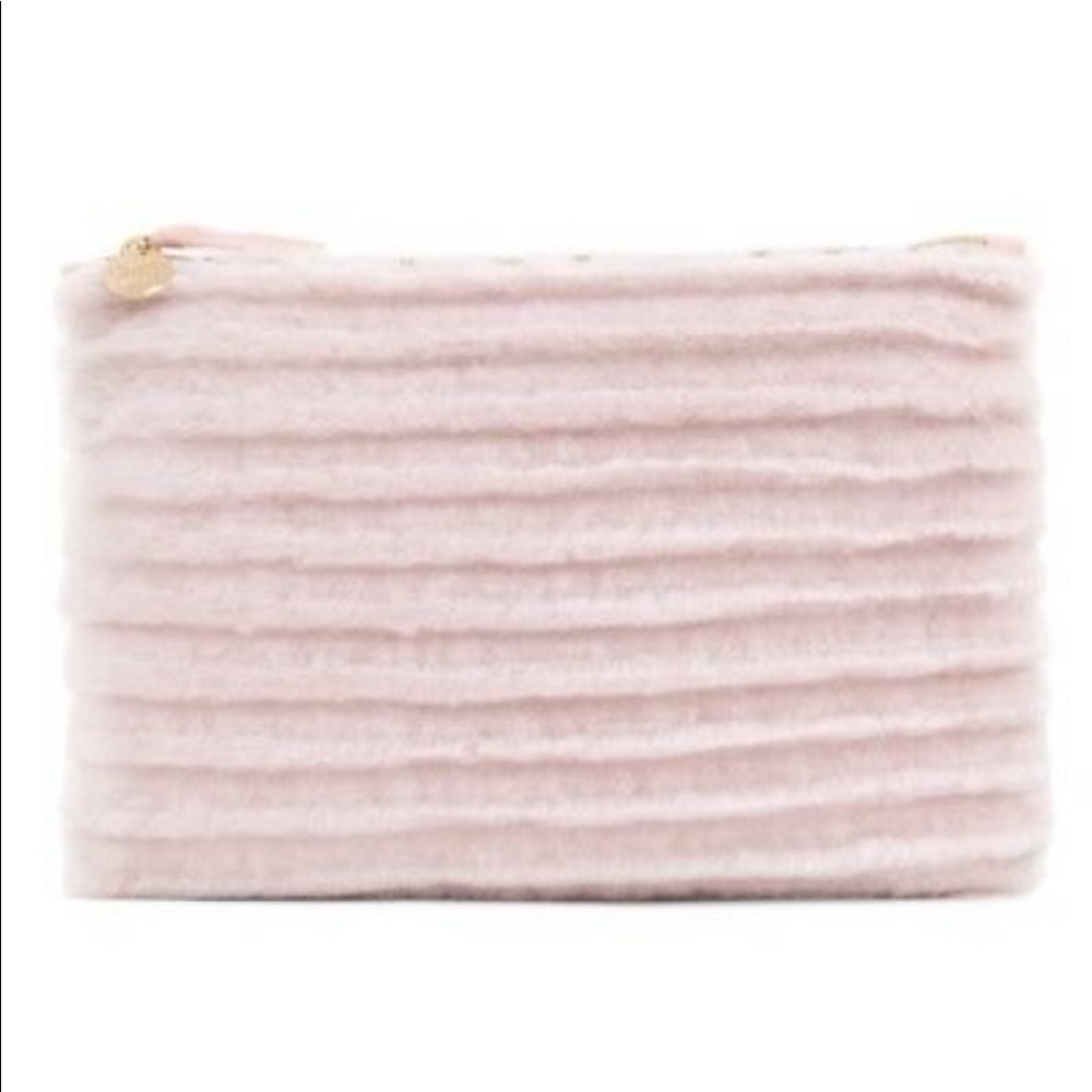 Clare V. faux fur zip pouch